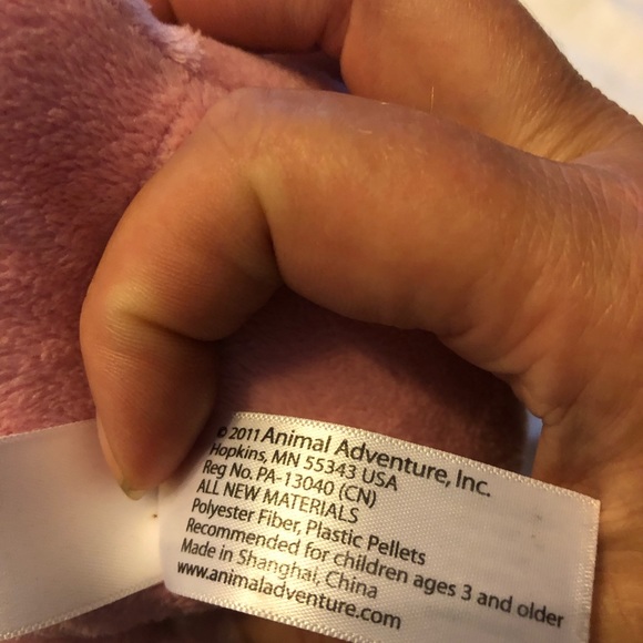 Pink Dragon Plush Red Hearts Stuffed Animal 12” Animal Adventure Valentines 2011 - Picture 2 of 9